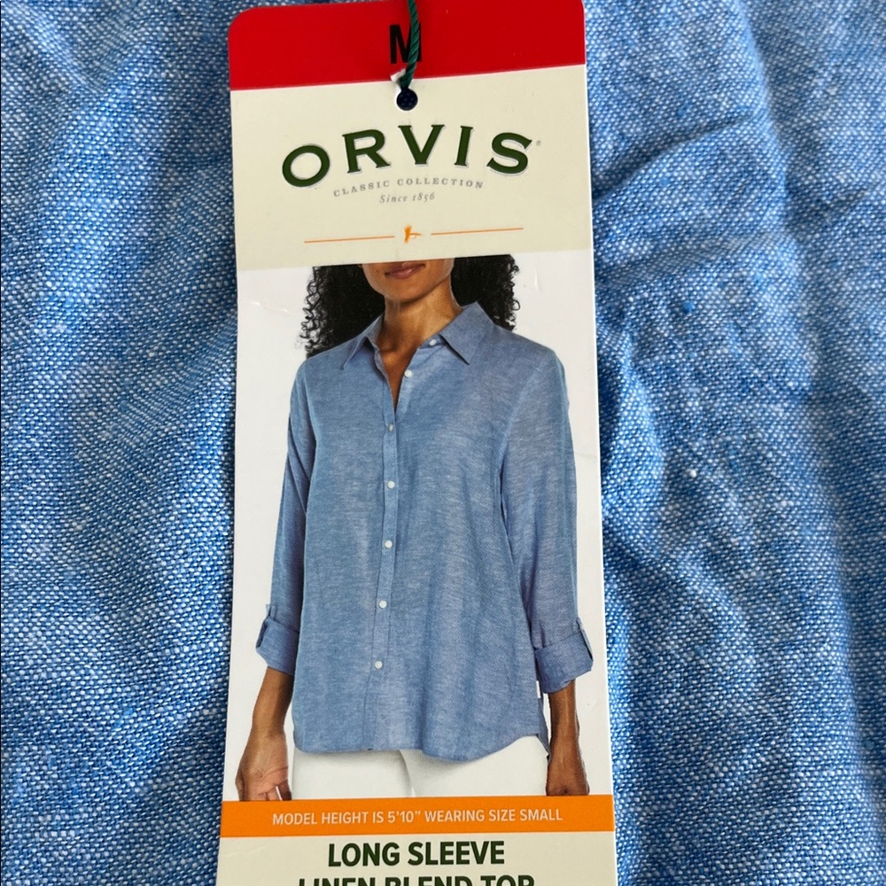Orvis Light Blue Linen Blend Shirt